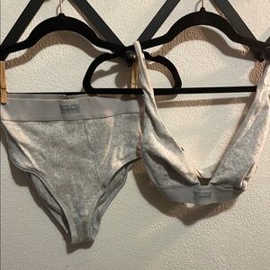 Skims underwear and bra set.